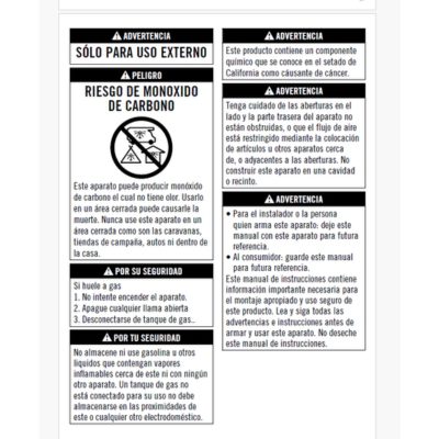Manual de instrucciones Horno de gas para camper autocaravana
